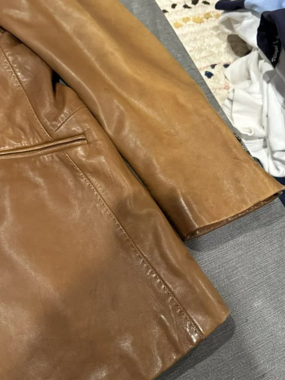 Banana Republic Men's Brown 100% Leather 2 Button Sport Coat Jacket SZ 42 Large